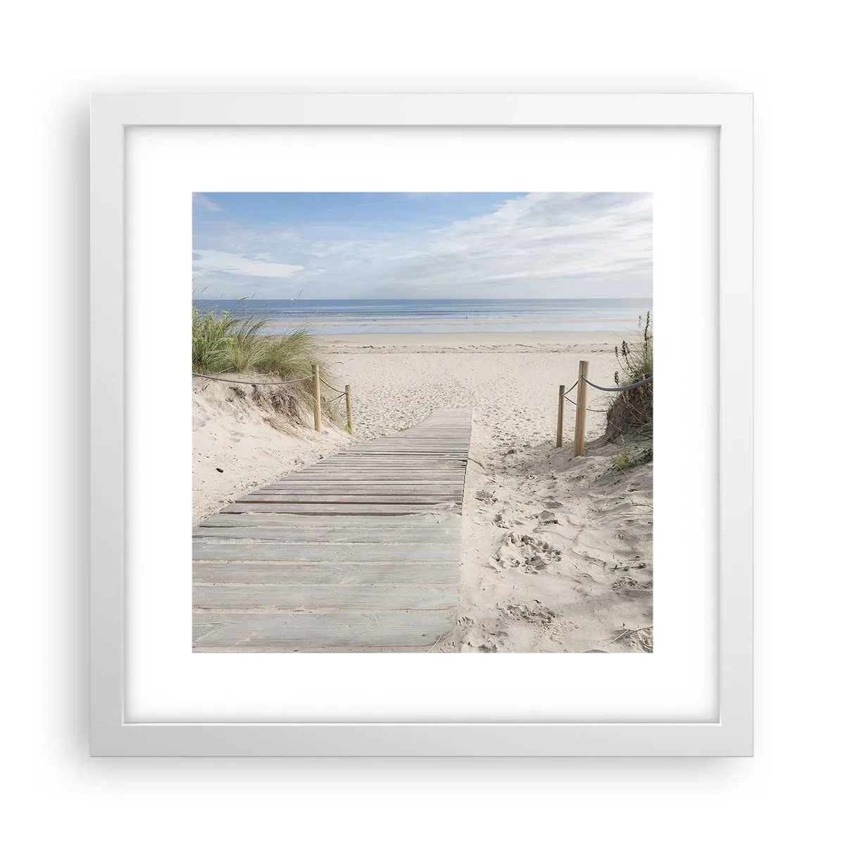 Póster en marco blanco - Hasta el horizonte - 30x30 cm