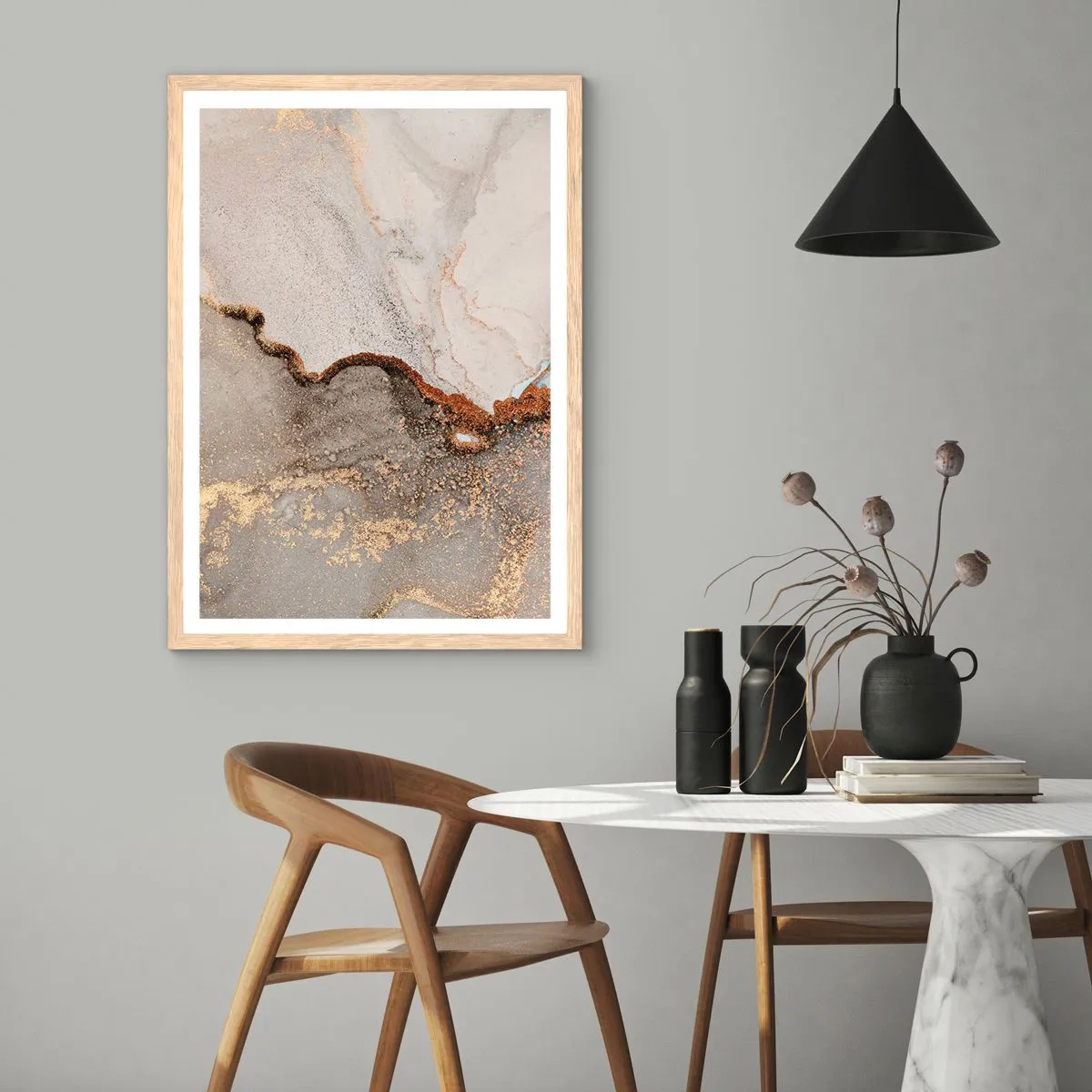 Póster en marco roble claro - En la frontera de los colores - 70x100 cm