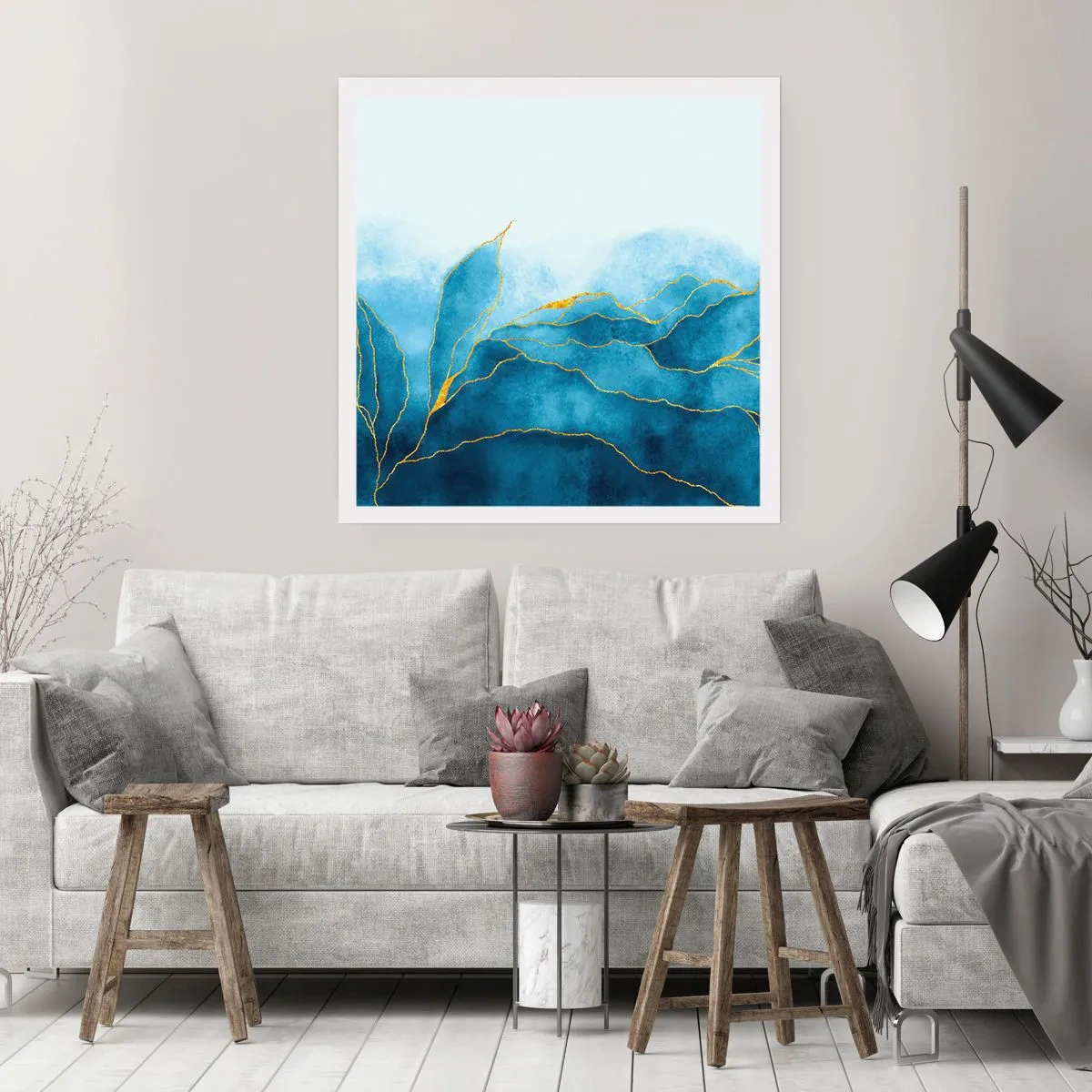 Póster - Oro y azul - 50x50 cm
