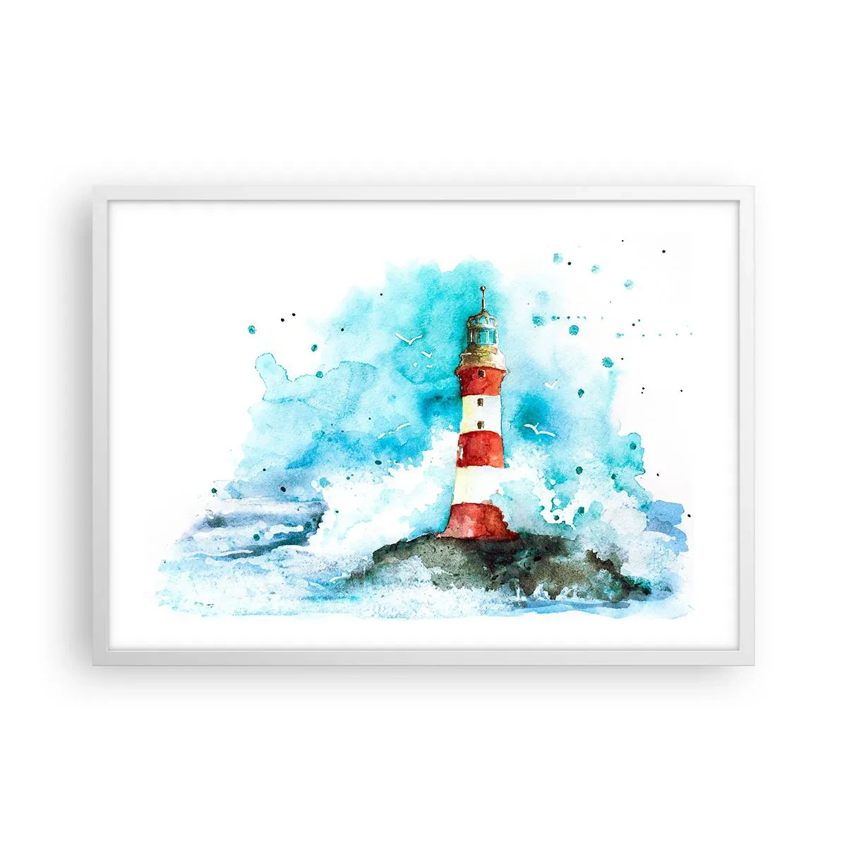 Póster en marco blanco - La unidad de los elementos - 70x50 cm