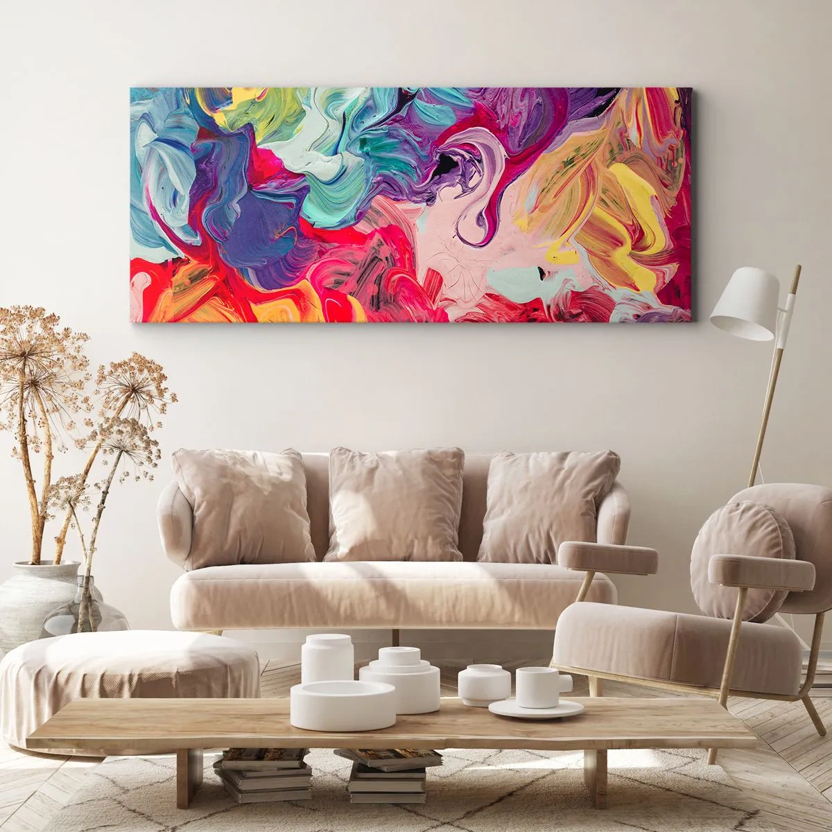 Cuadro sobre lienzo - Impresión de Imagen - El nacimiento de los colores - 100x40 cm