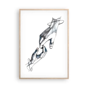 Póster en marco roble claro - Un buen gesto - 70x100 cm