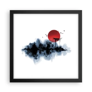 Póster en marco negro - Visión japonesa - 30x30 cm