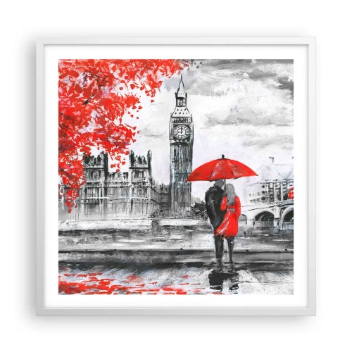 Póster en marco blanco - Londres enamora - 60x60 cm