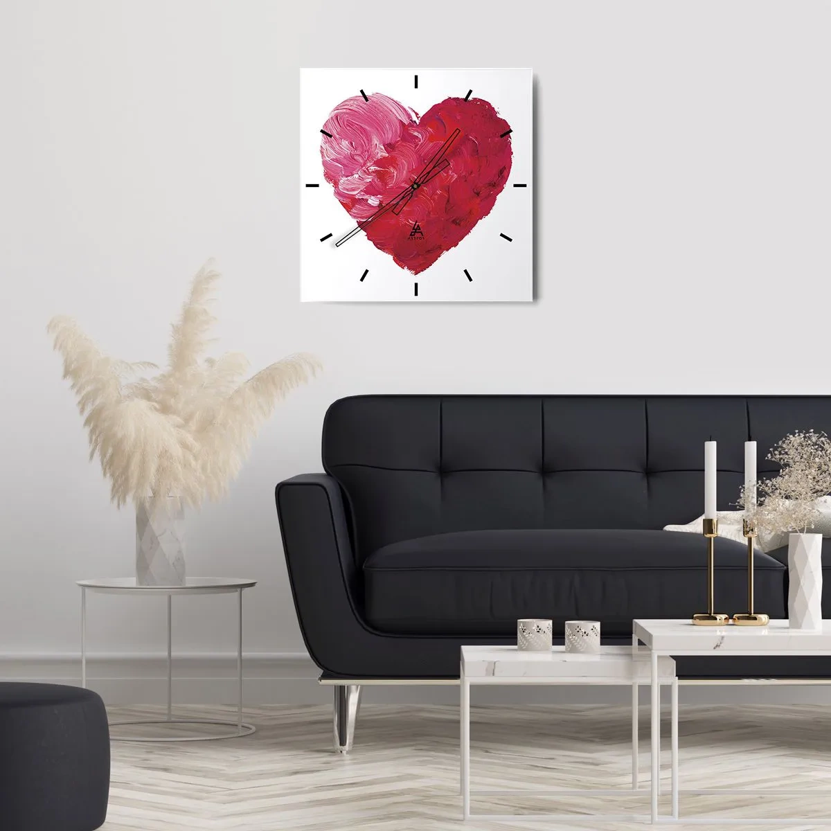 Reloj de pared - Reloj de vidrio - All you need is love - 40x40 cm