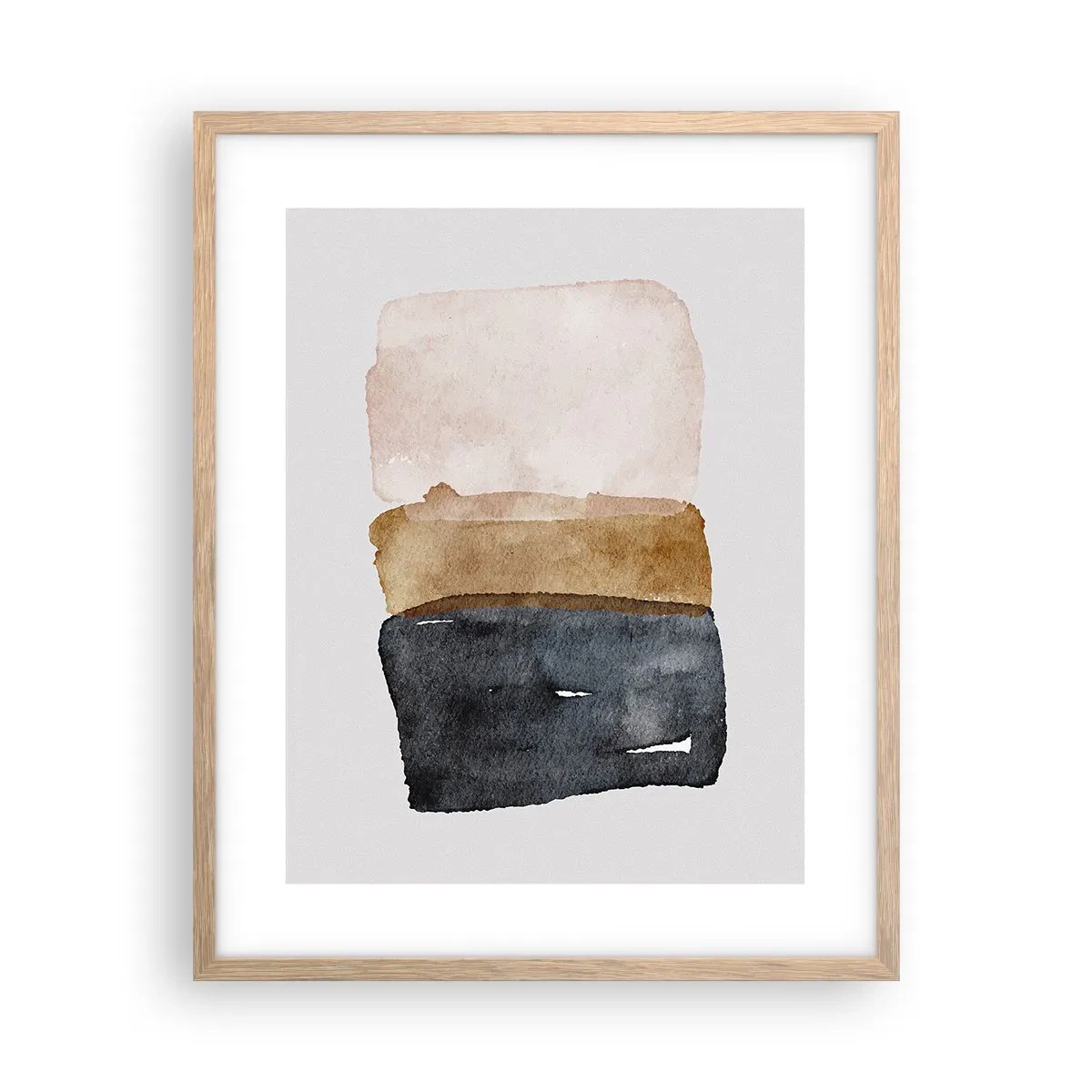 Póster en marco roble claro - Una composición de colores tierra - 40x50 cm