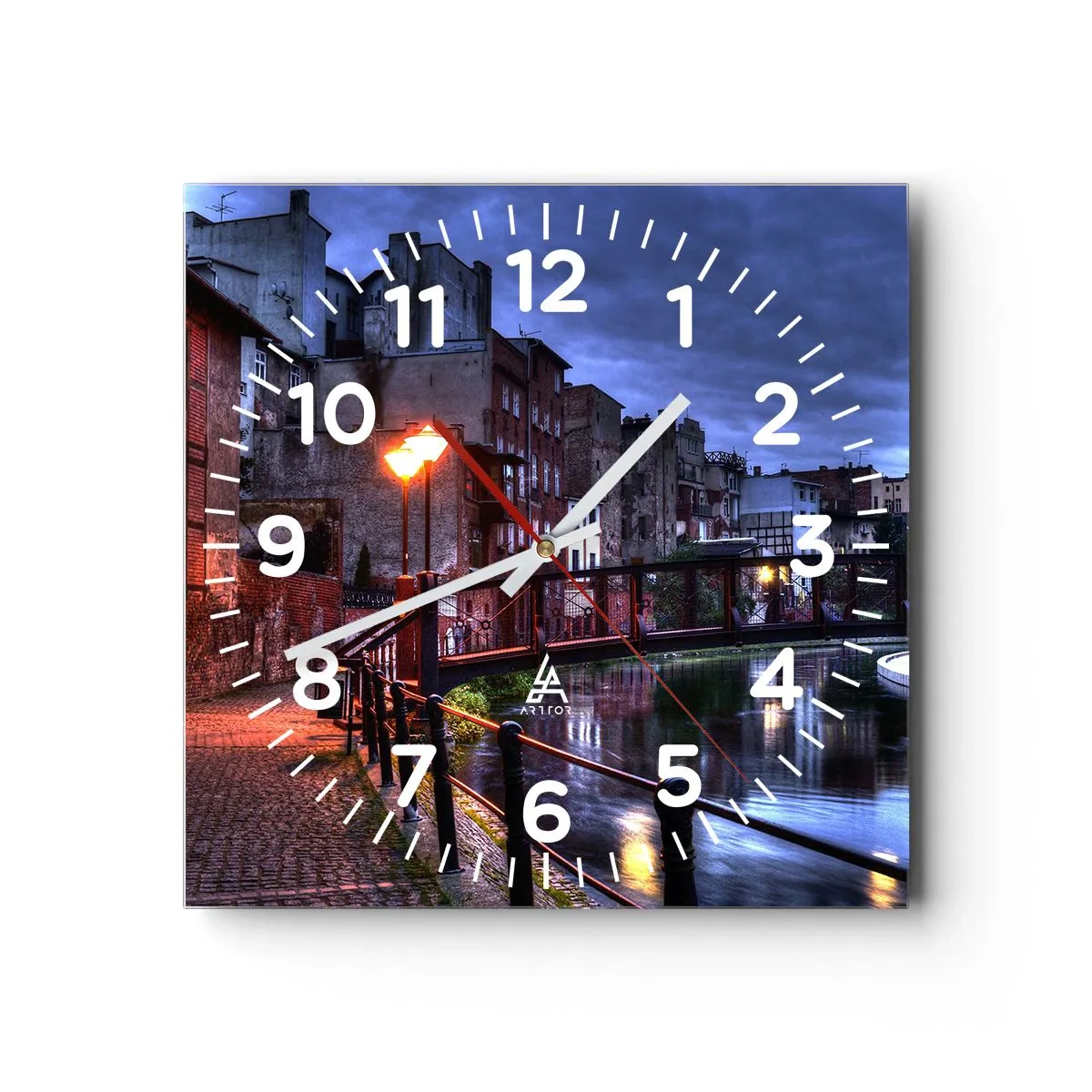 Reloj de pared - Reloj de vidrio - No conocías Bydgoszcz así - 40x40 cm