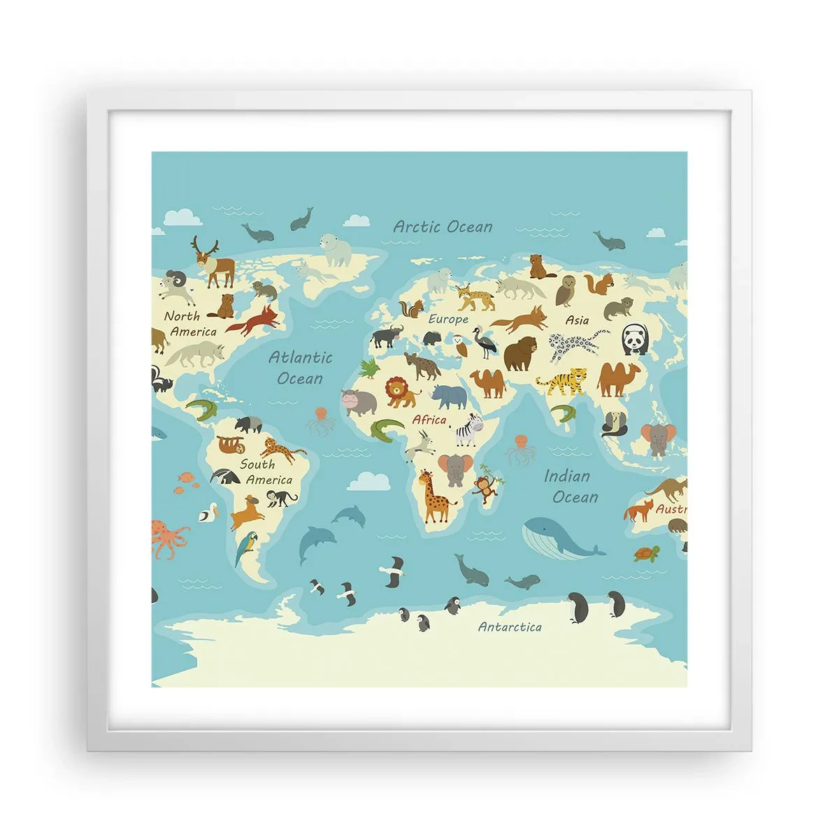 Póster en marco blanco - Buenos vecinos - 50x50 cm