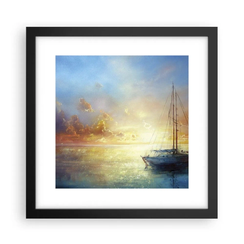 Póster en marco negro - En una bahía dorada - 30x30 cm