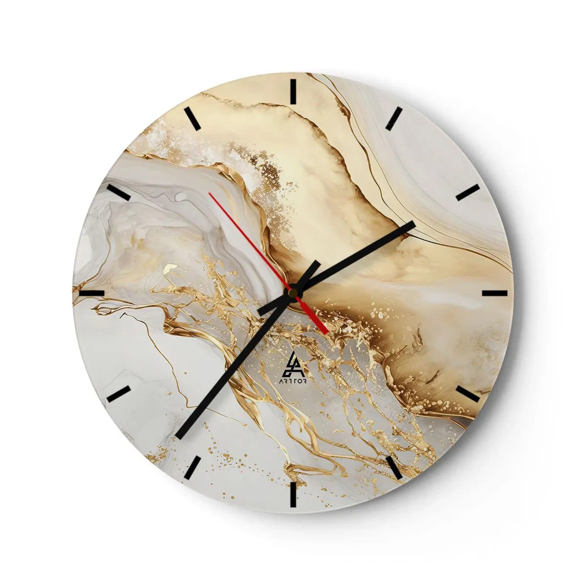 Reloj de pared - Reloj de vidrio - Abstracción: belleza y bondad - 30x30 cm