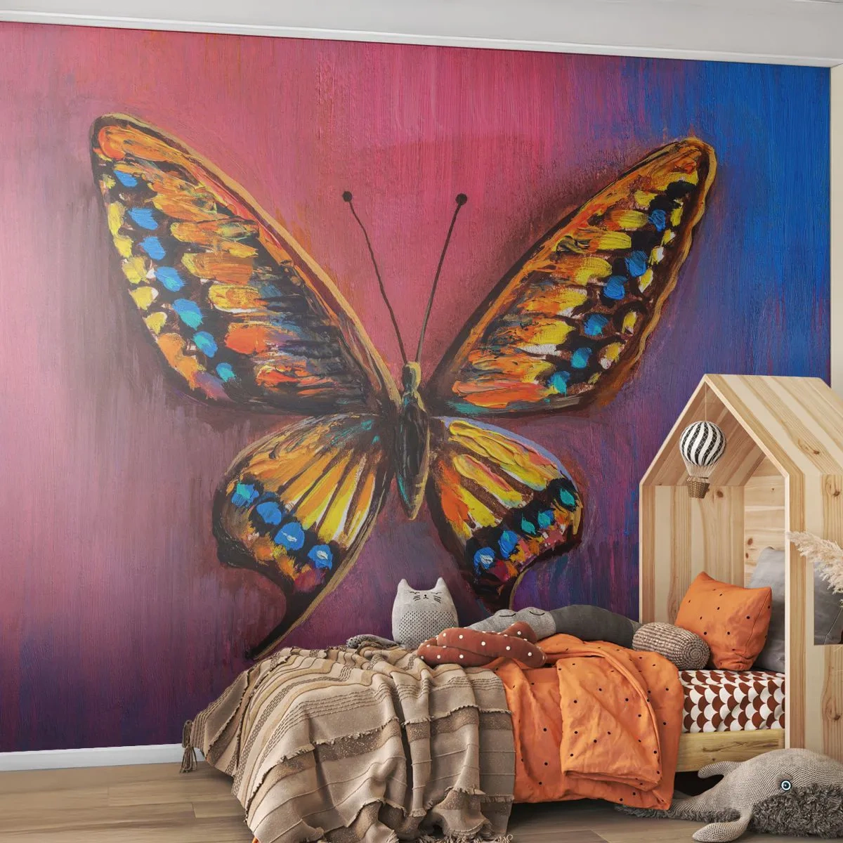 Fotomural Premium Sand - Una joya de la naturaleza - Mariposa, Pedazo, Cuadro - 350x256 cm