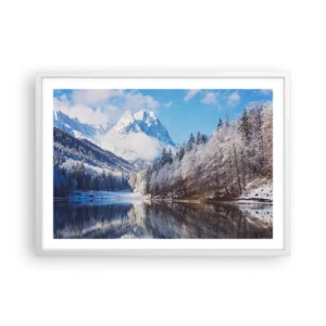 Póster en marco blanco - Guardia de nieve - 70x50 cm