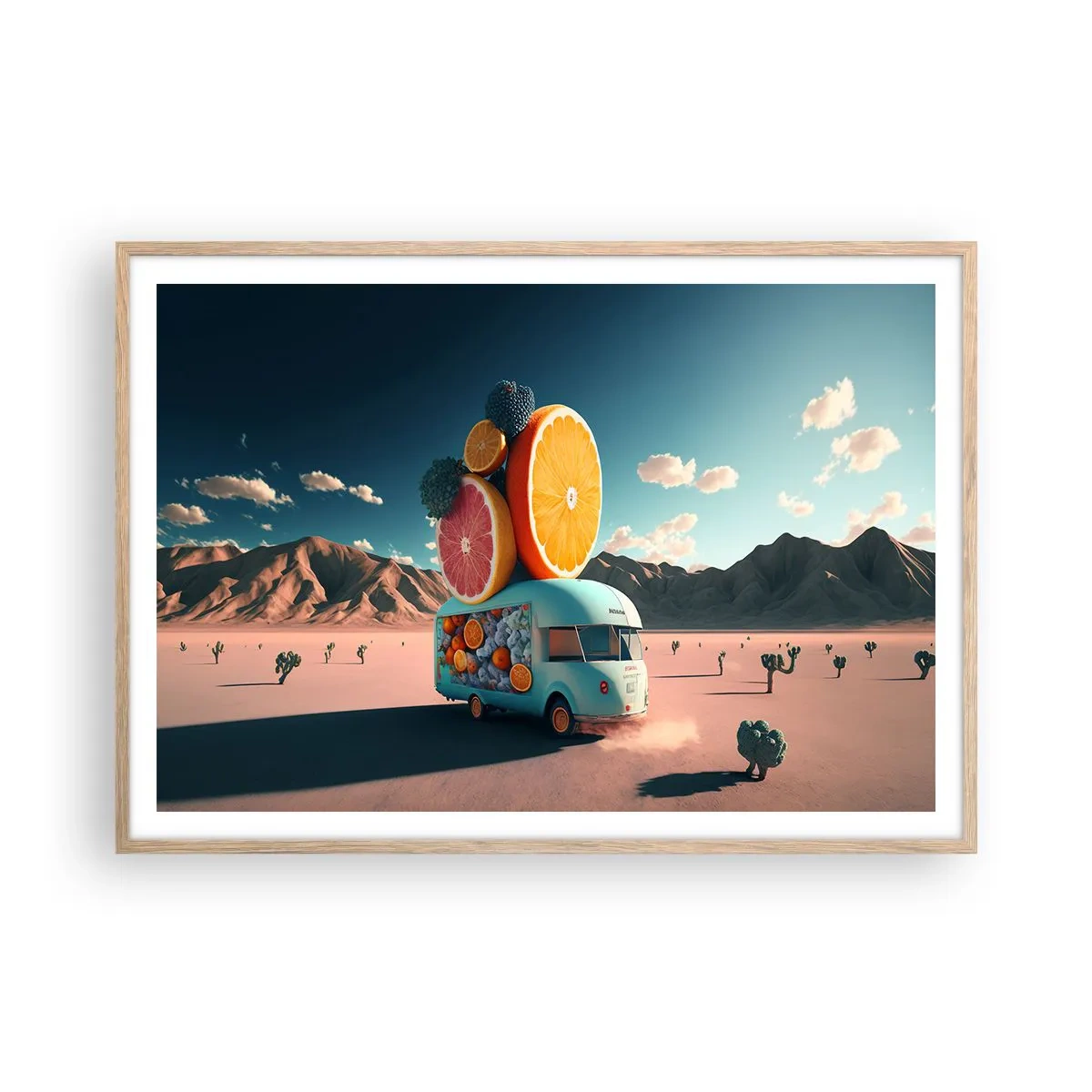 Póster en marco roble claro - Un sabor a vacaciones - 100x70 cm