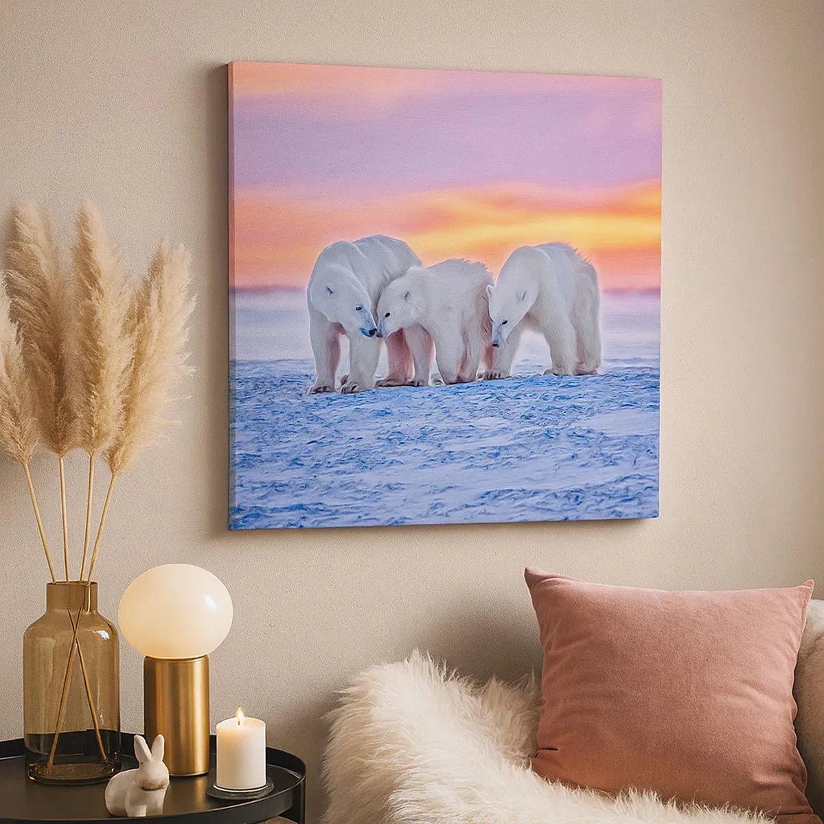 Cuadro sobre lienzo - Impresión de Imagen - Todo lo que necesitas es el calor de la familia - 30x30 cm