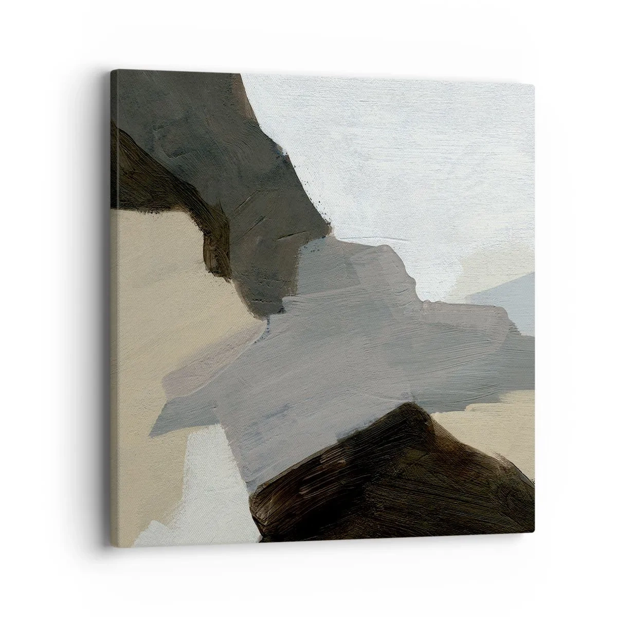 Cuadro sobre lienzo - Impresión de Imagen - Abstracción: partes del gris - 40x40 cm