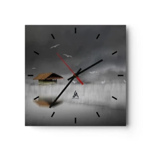 Reloj de pared - Reloj de vidrio - Resguardo de la lluvia - 40x40 cm