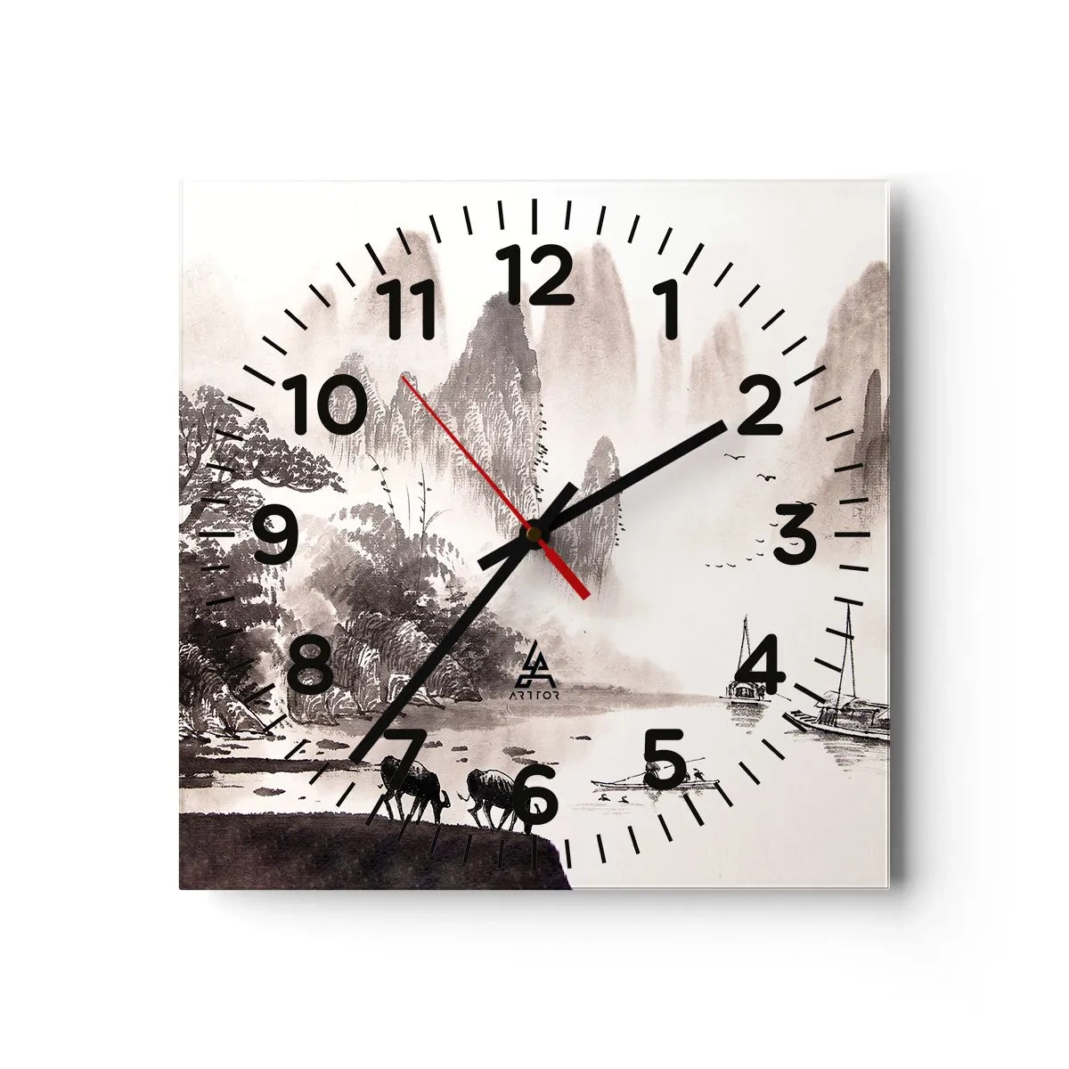 Reloj de pared - Reloj de vidrio - La exótica vida cotidiana de Oriente - 40x40 cm