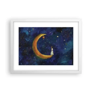 Póster en marco blanco - La llamada de la Luna - 40x30 cm