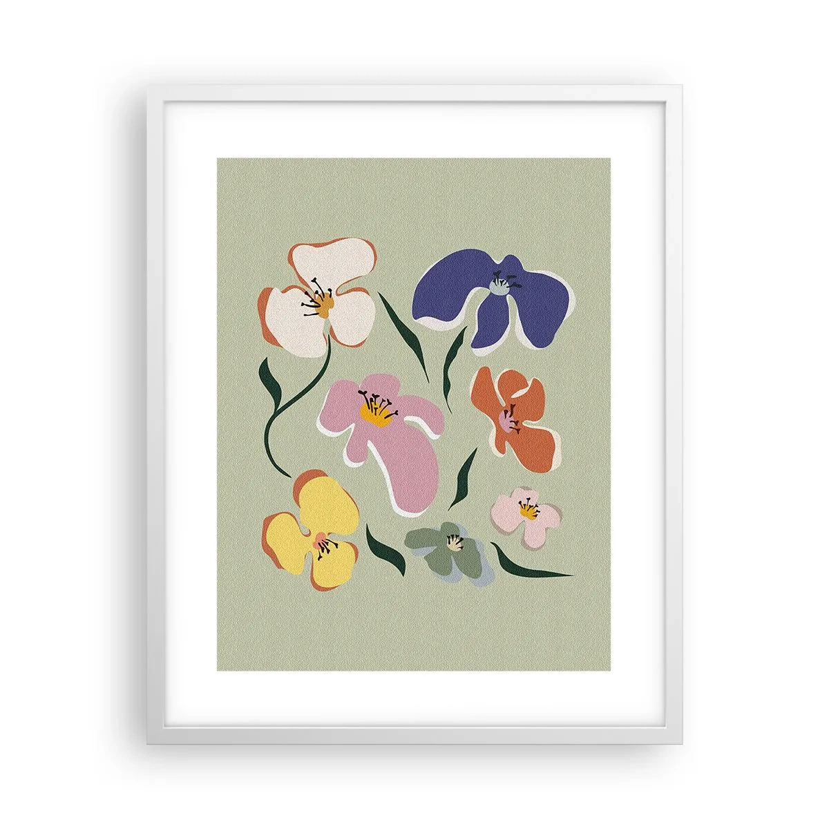 Póster en marco blanco - Reunión de hermanas - 40x50 cm