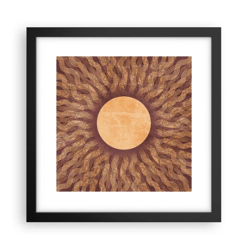 Póster en marco negro - Icono del sol - 30x30 cm