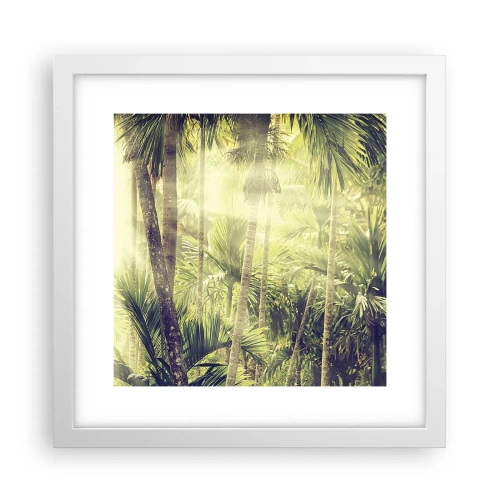Póster en marco blanco - En el cálido verde - 30x30 cm
