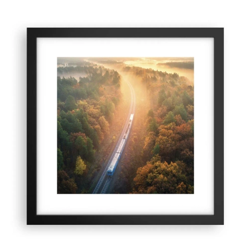 Póster en marco negro - Un viaje otoñal - 30x30 cm