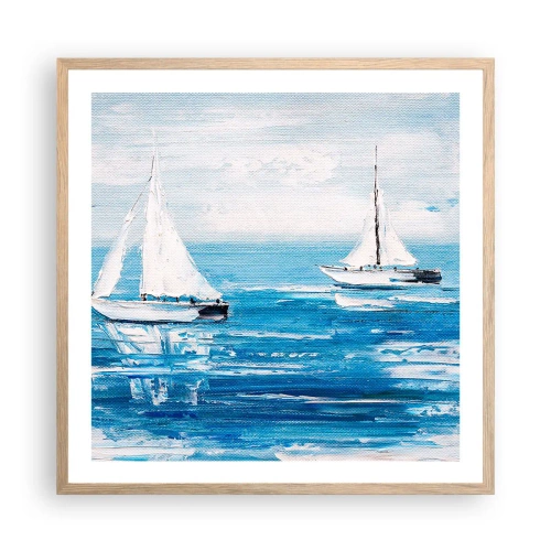 Póster en marco roble claro - Con un amigo a tu lado - 60x60 cm