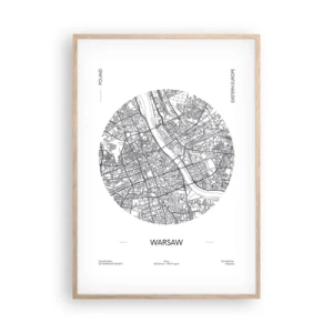 Póster en marco roble claro - Anatomía de Varsovia - 70x100 cm