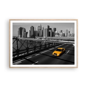 Póster en marco roble claro - El color de la gran ciudad - 100x70 cm