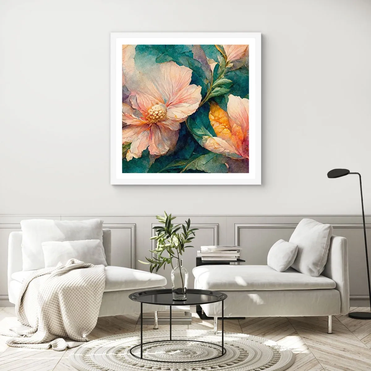 Póster en marco blanco - La sutileza misma - 50x50 cm