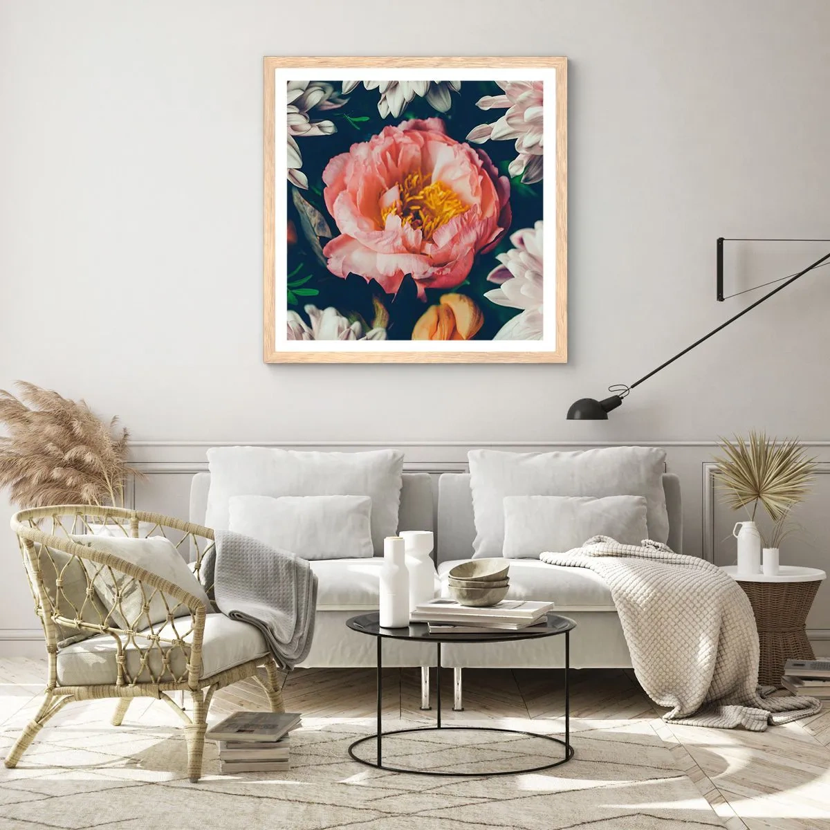 Póster en marco roble claro - Con esplendor barroco - 50x50 cm