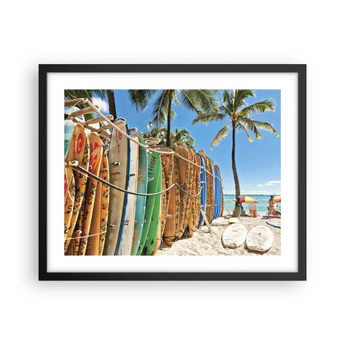 Póster en marco negro - Diversión soleada - 50x40 cm