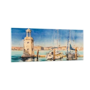 Cuadro sobre vidrio - Impresiones sobre Vidrio - Laguna soleada - 100x40 cm