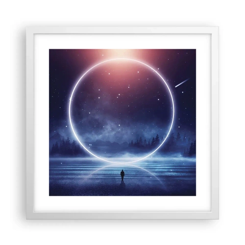 Póster en marco blanco - Ya están aquí... - 40x40 cm