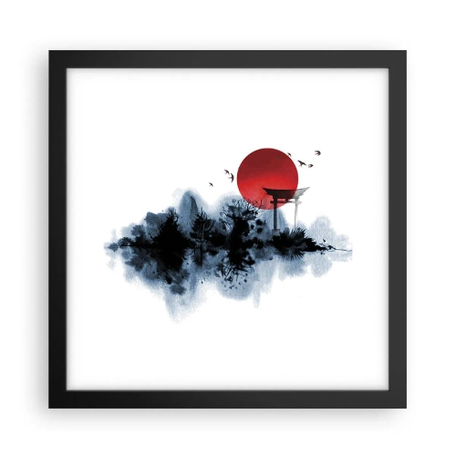 Póster en marco negro - Visión japonesa - 30x30 cm