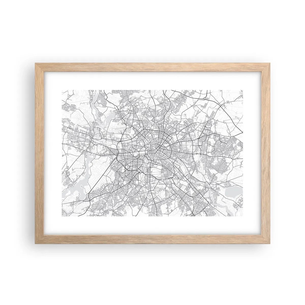Póster en marco roble claro - Flor de Berlín - 40x30 cm
