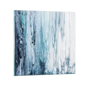 Cuadro sobre vidrio - Impresiones sobre Vidrio - Carámbanos de azul - 60x60 cm