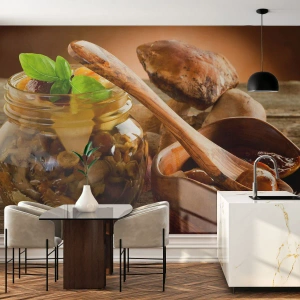 Fotomural Premium Canvas - Ya sea fresco, o salado, o de temporada de otoño.... - Gastronomía, Hongos, Cocina - 200x140 cm