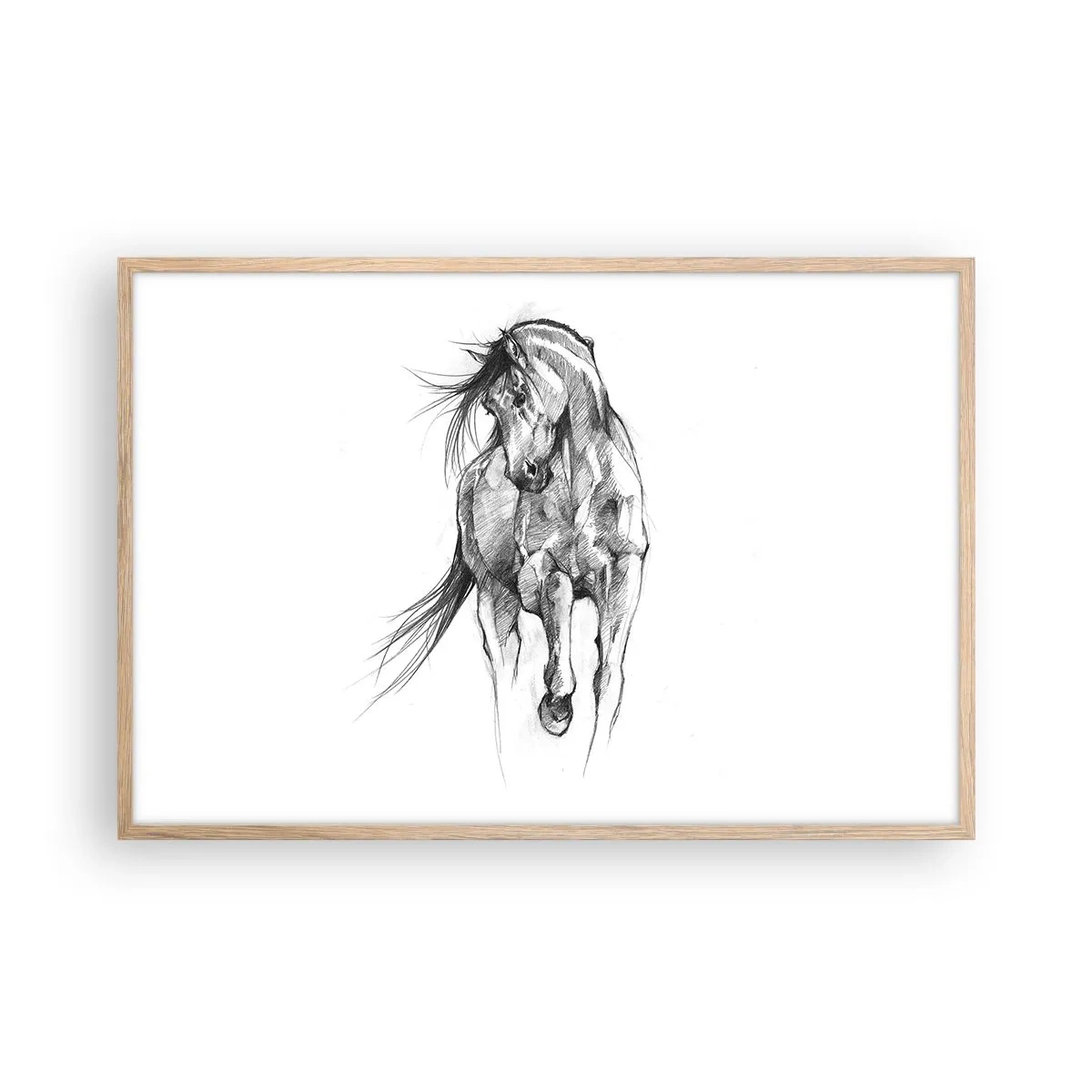 Póster en marco roble claro - En un elegante trote - 91x61 cm
