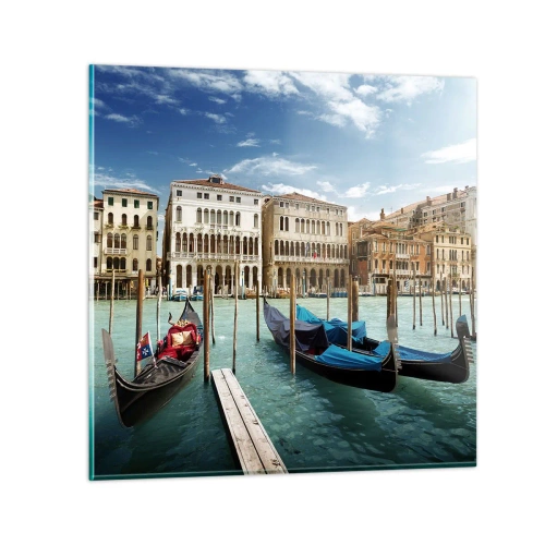 Cuadro sobre vidrio - Impresiones sobre Vidrio - Palacios en azul - 40x40 cm