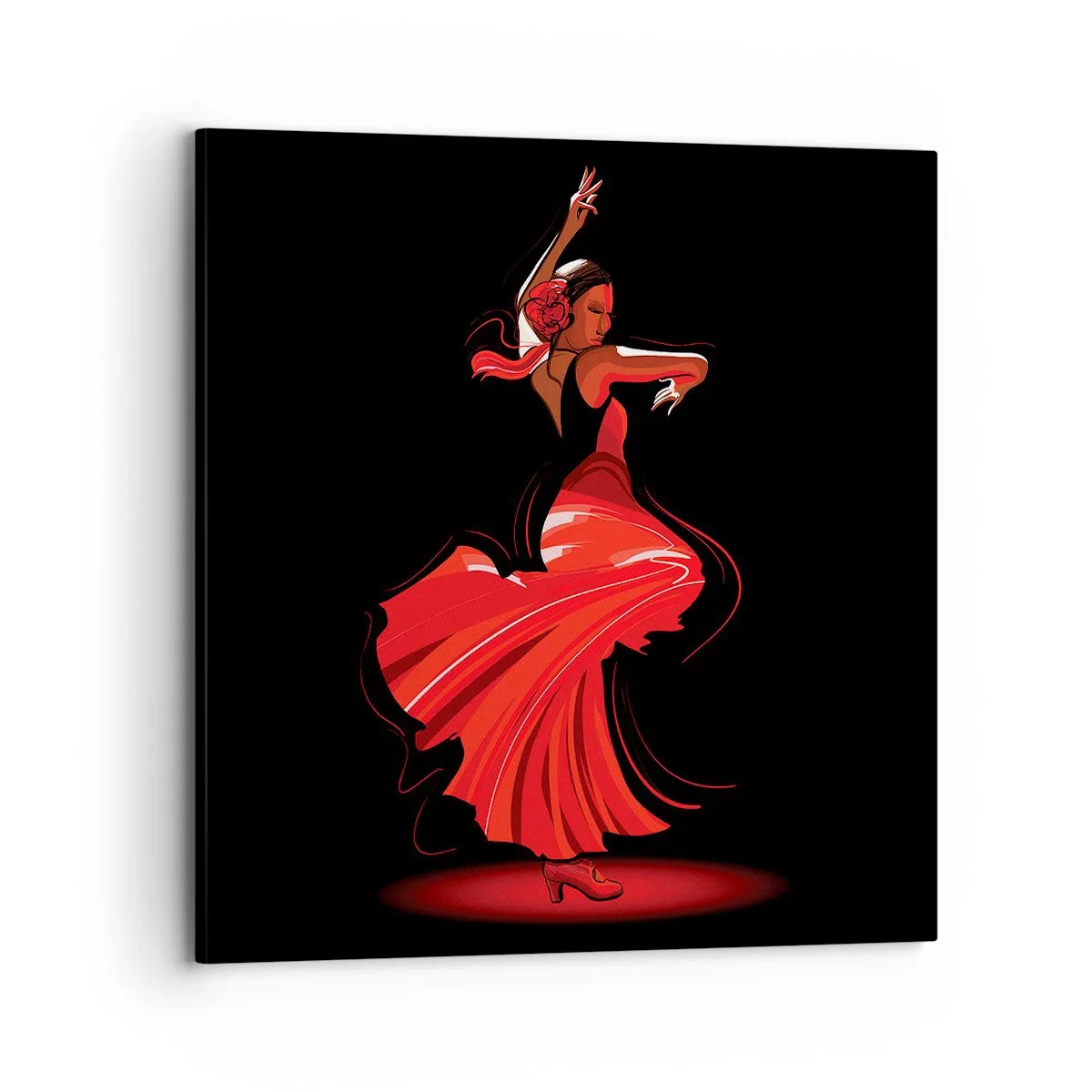 Cuadro sobre lienzo - Impresión de Imagen - El espíritu ardiente del flamenco - 70x70 cm