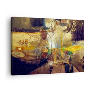 Cuadro sobre lienzo - Impresión de Imagen - Naturaleza muerta abstracta en colores cálidos - 70x50cm - Frío, templado, caliente - Decoración de pared moderna para salón y dormitorio ARTTOR