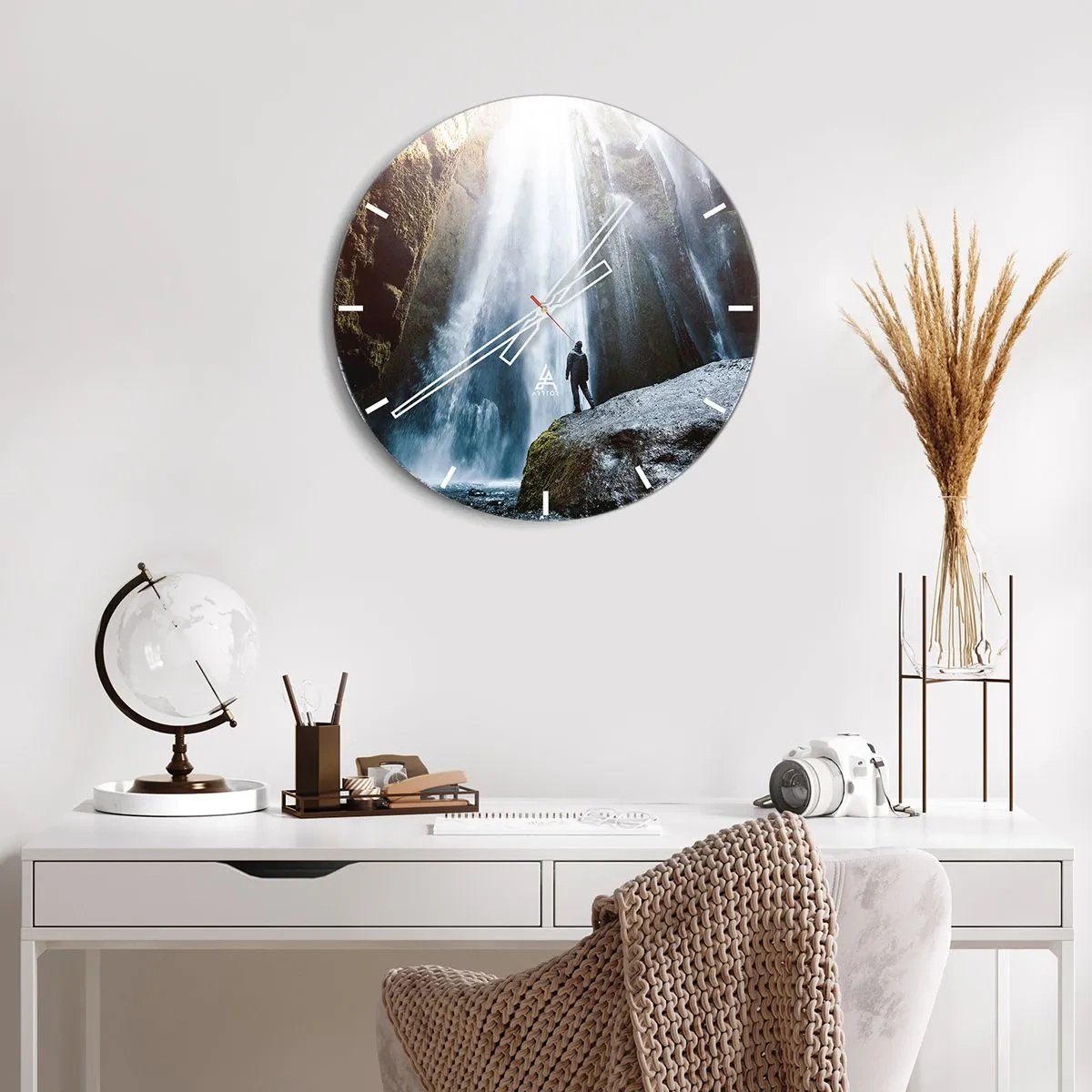 Reloj de pared - Reloj de vidrio - Impresionante vista - 40x40 cm