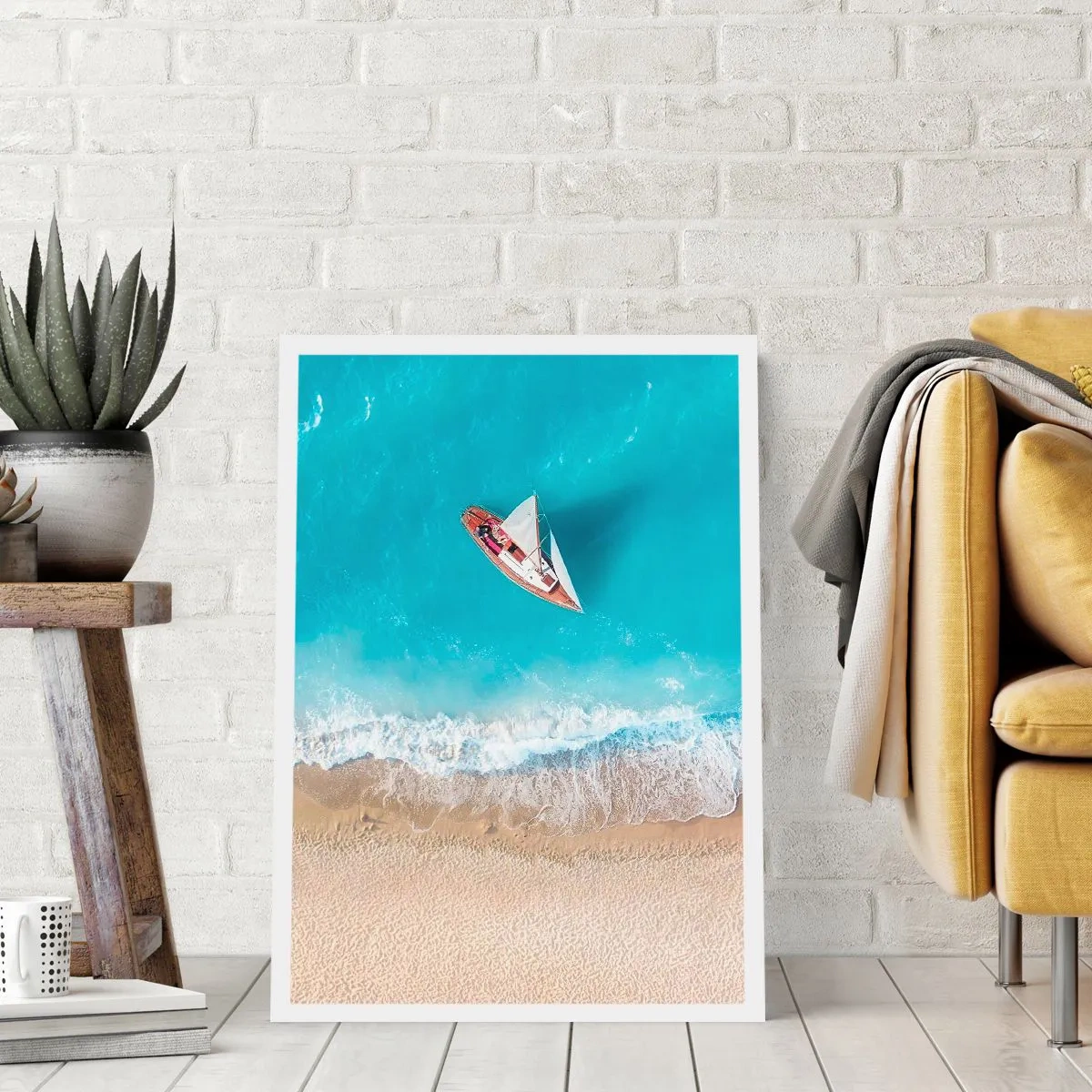 Póster - Frontera celeste y dorada - 70x100 cm
