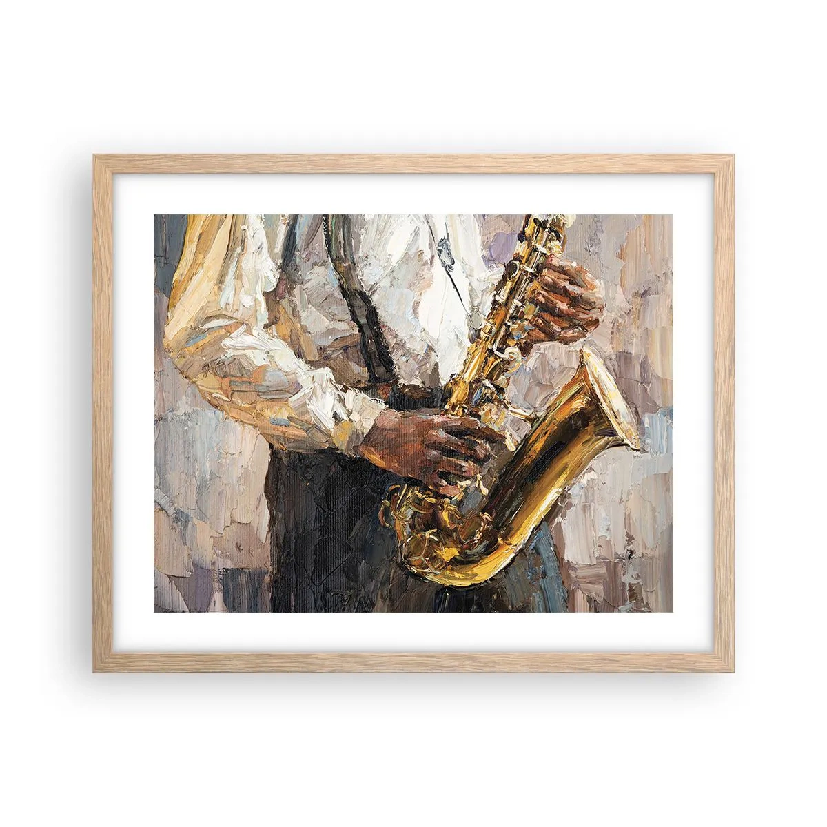 Póster en marco roble claro - Llegó el momento del solo - 50x40 cm