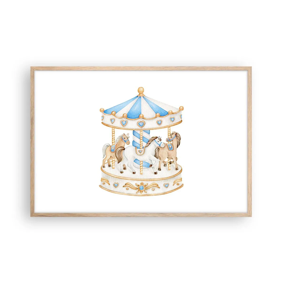 Póster en marco roble claro - Dulce infancia - 91x61 cm