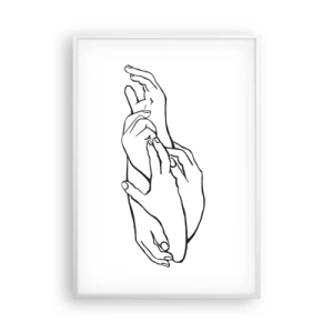 Póster en marco blanco - El tacto - 70x100 cm