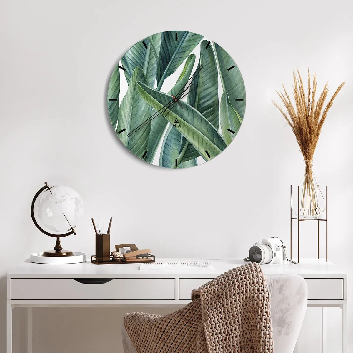 Reloj de pared - Reloj de vidrio - Vegetación en estado puro - 40x40 cm