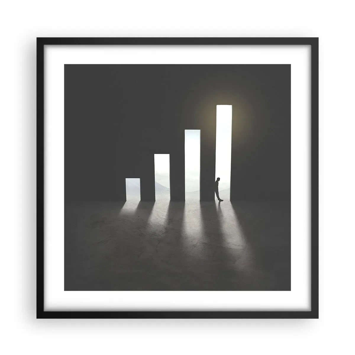Póster en marco negro - El camino del éxito - 50x50 cm