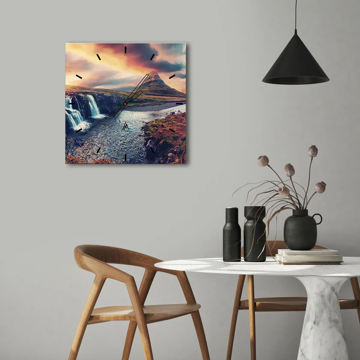 Reloj de pared - Reloj de vidrio - En la majestuosidad de la naturaleza - 40x40 cm